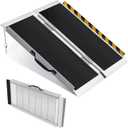3FT Portable Wheelchair Ramp, Non-Slip Aluminum Folding Handicap Ramp for Home Steps, Stairs, Threshold and Doorways, Scooter Ramps, 800LBS Capacity