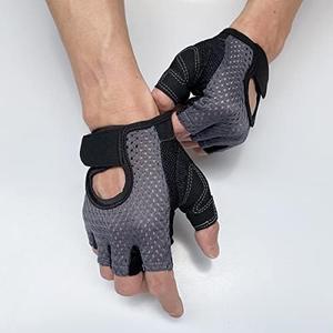 KEYDUACU Workout Gloves, Weight Lifting Fingerless Gym Exercise Gloves, Men's and Women's Anti-calluses Must-Have Fitness Gloves, Lightweight and Breathable Gray(XL)