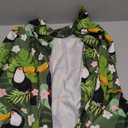 Cromoncent Men's Funky Cuban Collar Shirt, Breathable Button-Up Summer Beach Shirt for Vacation, Bird Army Green, XX-Large