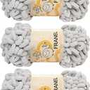 Franel Loop Yarn 100% Polyester Chenille Puffy Yarn, Craft Chunky Finger Knitting Loopy Yarn Soft and Light Material, Perfect for DIY Hand Woven Knitting Crafts Supplies (26 Pale Gray, 3-Pack)