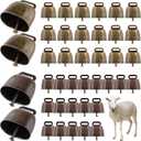 40 PCS Cow Bells, Grazing Copper Bells, Metal Cow Bells with Crisp Sound, Loud Animal Copper Bronze Bells, Vintage Grazing Bells for Cow Horse Sheep, 2 Colors