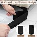 2 Pack Under Couch Blocker, 123'' L Adjustable Elastic Nylon Strap Barrier to Stop Items from Going Under Sofa, Furniture Blocker Bumper for Bedroom, Living Room, Black
