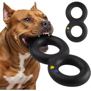 Goughnuts Dog Toys for Aggressive Chewers | Virtually Indestructible Pull Toy for Large Breeds Such as Pit Bulls and German Shepherds | Heavy Duty Tug Dog Toy | Large | Black