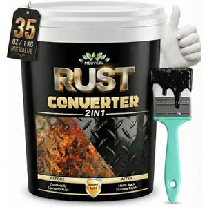 2 in 1 Rust Converter & Metal Primer, 35 oz Black Rust Reformer Paint for Metal, Trailer, Truck Frame, Car Chassis, Ultra Rust Encapsulator & Inhibitor, Heat Resistance Rust Neutralizer & Conversion