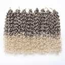 8 Packs Curly Crochet Hair GoGo Curl Crochet hair for Black Women Deep Wave Braiding hair,Synthetic Bohemian Crochet Braid Water Wave Crochet hair Extensions (33/613#, 18inch)