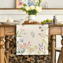 Artoid Mode Flowers Summer Table Runner, Seasonal Spring Fall Kitchen Dining Table Decoration for Home Party 13x108 Inch