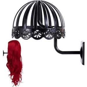 Wig Stand Hanging,1PC Black Wigs Hanger Wall Mounted,Wig Stands,Resistant Wigs Head Holder For Display,Storage,Styling,Drying