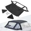 HECASA Convertible Soft Top Replacement Compatible with 1971-1981 Triumph Spitfire with Clear Plastic Window, Premium Grade Sailcloth Vinyl Black