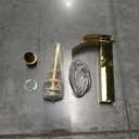 Vessel Sink Faucet, Gold Bathroom Faucet Single Hole with Supply Hose and Pop Up Drain, Single Handle Waterfall Faucet for Bowl Sink, 1 Hole Vanity Faucet