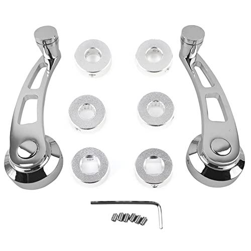 Terisass Window Crank Handle Billet Window Cranks Classic Auto Manual Window Handle Riser Winder Crank Car Accessory Fit for for Truck Universal Silver