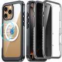 AMILIFECASES for iPhone 16 Pro Max Case, Double Front Frame Built-in 9H Tempered Glass Screen Protector + Privacy Screen Protector, Compatible with MagSafe, Magnetic Phone Case for iPhone 16 Pro Max