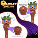 2 x Halloween Bubble Machine Wand for Kids, Light up & Music Pumpkin Bubble Wand-1 Temporary Tattoos and 5 Bubble Solution, Halloween Boo Basket Stuffers for Toddlers Boys & Girls 3 4 5 6 7 8 + Years Old (Brown 1 Pack)