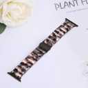 Band with Case Compatible with Apple Watch 46mm 45mm 44mm 42mm 41mm 40mm 38mm,Women Men Fashion Resin Strap Bumper for iWatch Series 11/10/9/8/7/SE/6/5/4/3/2/1 (Black Ivory Tortoise1)