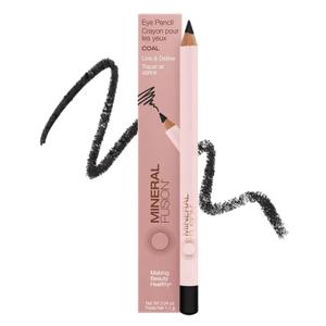 Mineral Fusion Eye Pencil (Black - Coal) - Eyeliner with Soothing Chamomile, Meadowfoam & Vitamin E - Smooth & Long Lasting, Hypoallergenic, Non-Irritating Eye Makeup