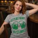 Womens Funny St Patricks Day T Shirts for Girls Cute Tees for Saint Patricks Day (Gray, XL)