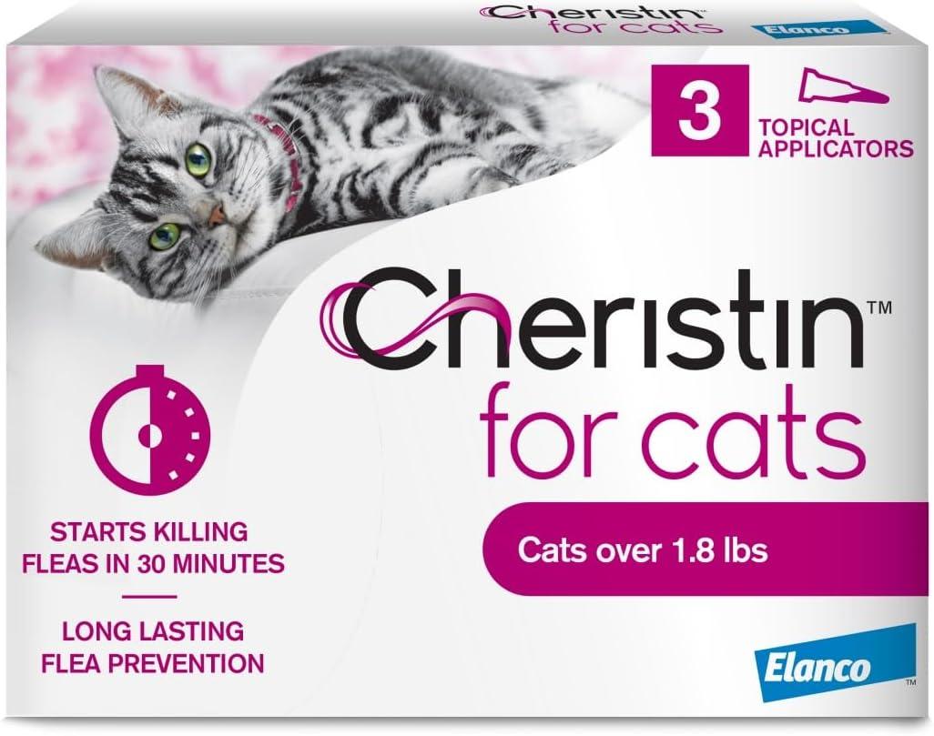Cheristin Flea Treatment & Prevention for Cats | Fast acting topical flea treatment for cats over 1.8 lbs | 3 Count
