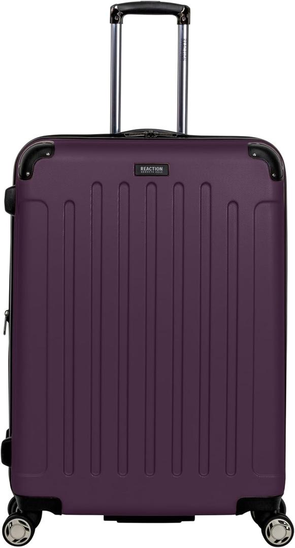 Kenneth Cole REACTION Renegade Luggage Expandable 8-Wheel Spinner Lightweight Hardside Suitcase, Midnight Plum, 28-Inch Checked