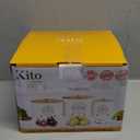 Canister Sets for Kitchen Counter with Wooden Bamboo Lids, Kitchen Canisters for Countertop, Stackable Steel Farmhouse Canisters for Potato Storage, Onion and Potato Storage Bins - Cream