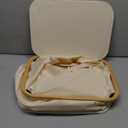 LONBET Laundry Basket with Lid, Made from Breathable Fabric | Aesthetic Clothes Hampers for Laundry with Side Handles & Sturdy Bamboo Frame (26 Gallons - Single, Beige)