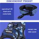 BUMBIN Dog Harness for Large Dogs, No Pull Adjustable No Choke Pet Vest with Dog Leash Fit Smart Reflective Pet Walking Harness for Training Easy Control Soft Handle Blue Camo, Large
