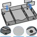 VyGrow Desk Drawer Organizer, Metal Mesh Drawer Organizer Tray with 6 Adjustable Compartment, Tray Organizer for Desktop, Kitchen, Bathroom, Makeup, Vanity - 14.5x8.8x1.96 inch, Black, 1PC Large