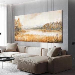 KUPTEU Canvas Wall Art Decor Large Wall Art Pictures for Living Room Coastal Landscape Wall Art Prints Art Work for Wall Decorations Artwork for Walls Bedroom Home Aesthetic Art Decor 24" X 48"