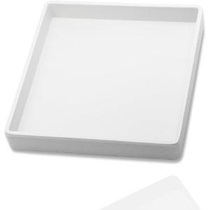 Small Square Serving Tray (5.9 inch), Durable White Tray for Desserts & Organization, Lightweight for Coffee, Drinks, Party, Seasoning, Perfume and Display. (5.9" x 5.9" x 0.8")