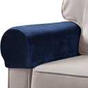 Homoyoyo 2pcs Sofa Armrest Cover Waterproof Armchair Arm Protectors Washable Stretchable Sofa Arm Covers for Recliners Sofas Chairs Living Room Couch Loveseat Navy Blue