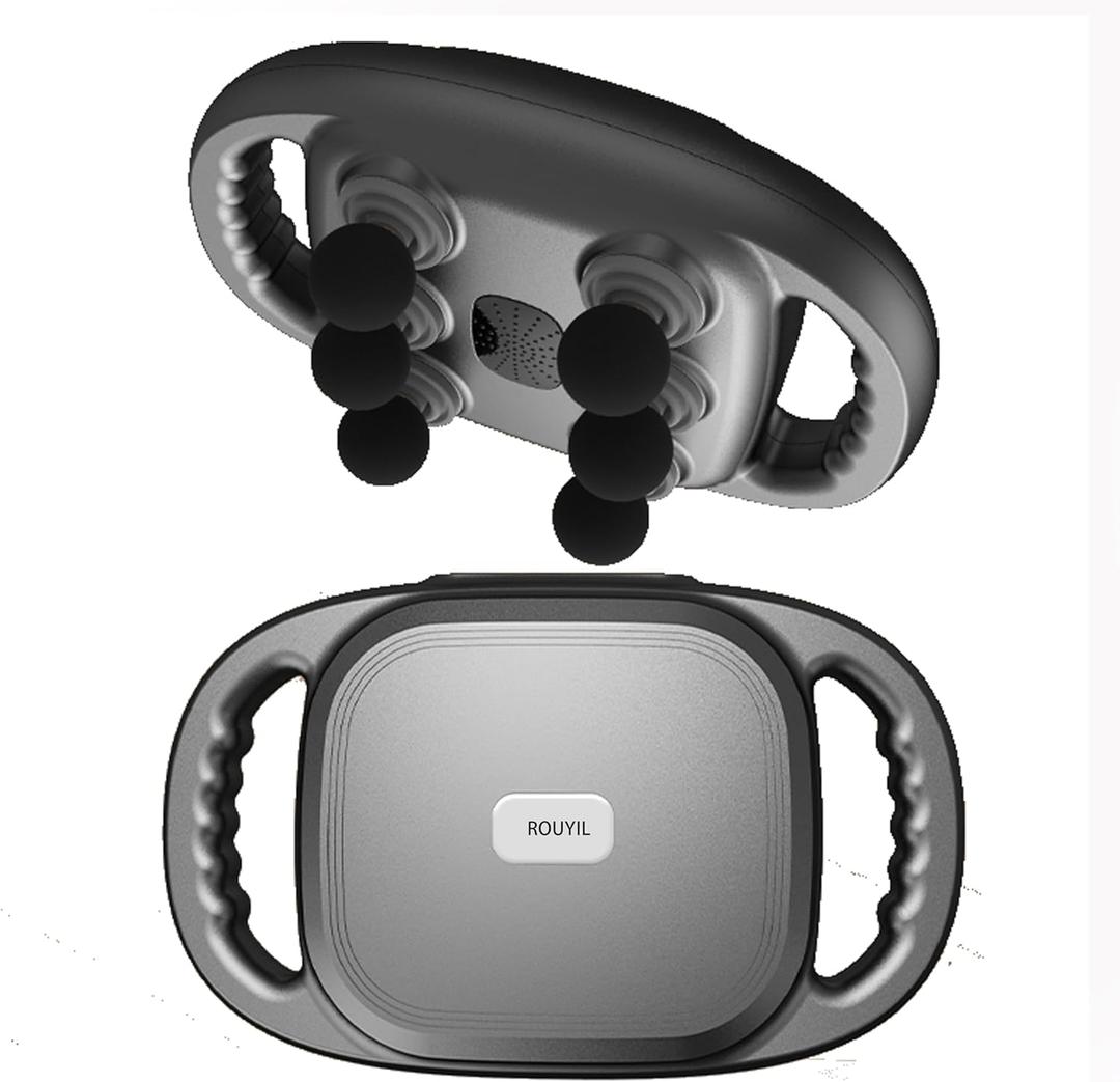 ROUYIL 6-Head Massage Gun, Professional Handheld Massager with Adjustable 9 Modes & Intensities, 2000mAh Large Battery, for Back/ Legs/ Waist/ HIPS Full Body Muscle Relaxation Relief (Black)