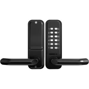 High-Security 12 Digit Keypad Mechanical Door Lock - Keyless Entry, Mechanical Code Lock with Handle, Waterproof & Rustproof, No Battery, Easy to Install, BH-MDLS0020202