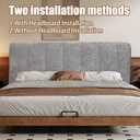 QQP Headboard Pillow for Bed, Queen Wedge Backrest Cushion, Upholstered Wall Mounted Support for Reading, Lumbar Support for Dorm Bed, Daybed, Couch, Decorative Panel, Gray
