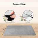 Office Chair Mat for Hardwood Floor, 55"x36" Large Corduroy Gaming Computer Floor Protector for Office Chair, Heavy Duty Anti-Slip Bottom Mat for Under Desk Chairs for Office & Home Use(Light Grey)