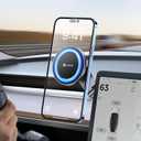 VICSEED Foldable Magnetic Phone Mount - MagSafe Compatible for Tesla Model 3 & Y (Black)