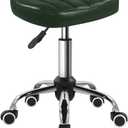 Minimalist Square Swivel Stool with Wheel for Work SPA Shop Massage Height-Adjustable and Cost-Effective Rolling Stool Chair (Green)