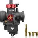 NIBBI Motorcycle Carburetor 19mm 50CC 70CC 100CC Carburetor PE19FL With Carburetor Jets Fit YAMAHA KAWASAKI SUZUKI Apollo Dirt Bike Mini Bike SSR TTR KYMCO SYM TAOTAO GY6 Scooter Moped