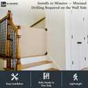 The Stair Barrier First Fabric Wall to Banister Baby Gate for Stairs 36”–43” Wide x 32” Tall – Dog Gate for Stairs, for Top or Bottom Staircase, Machine-Washable, Climb Proof, Designed in USA – Cream