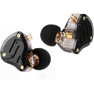 Linsoul KZ ZS10 Pro, 4BA+1DD 5 Driver in Ear Monitor, HiFi Wired Earbuds, Gaming Earbuds, Hybrid IEM Earphones with Stainless Steel Faceplate, Detachable Cable for Musician(Without Mic, Dark Black)