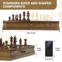 Peradix Magnetic Chess Checkers Board Sets with 2 Built-in Storage Drawers,12.8" Classic 2 in 1 Wooden Games with 2 Extra Queens for Kids and Adults,Travel Portable Chess Game Set