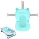 Colorlife Baby Bath Seat Support Net Infant Bathing Seat Support Mat, Comfortable Adjustable Non-Slip Three-Pointed Baby Shower Net Bathtub Sit Up Mesh for Newborn 0-12 Months-Blue(No Bathtub)