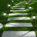 Greluna Solar Lights Outdoor,12 Pack 6000K Waterproof Auto On/Off Solar Pathway Lights for Your Garden, Landscape, Path, Yard, Patio, Driveway,Walkway Decor
