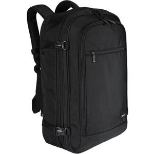 Amazon Basics Travel Backpack, Carry-On with Laptop Compartment, 40L Capacity, Expandable for 10% Extra Space, Convertible Backpack & Shoulder Bag, Multiple Pockets, 15.8"W x 21.5"H x 8.3"D, Black