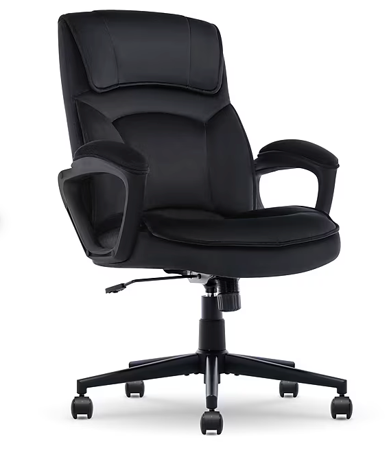 Serta Comfort Classic Ergonomic Velvet Fabric Swivel Executive Chair, Black (CCHR10005D)