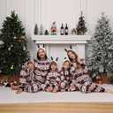 VNVNE Matching Christmas Onesie Pajamas for Family/Couples/Women/Men, Xmas Holiday Reindeer Striped Adults Pjs Sleepwear (M)