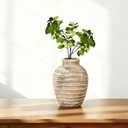 Ceramic Flower Vase, 6.7 inch Farmhouse Rustic Vintage Vases for Home Decor Table Living Room Entryway Book Shelf Fireplace Centerpiece (Rust)