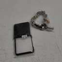 Slim Fit Galaxy Z Flip 7 Case for Women Girls with Wrist Strap, Cute Scarf Style Lanyard Hard PC Back Drop Proof Shockproof Protective Phone Cover for Samsung Galaxy Z Flip 7 5G (Black)