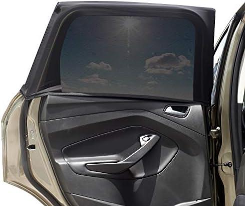 Car Window Sun Shade Cover -2 Pack Breathable Mesh Rear Side Window Shade Sunshade UV Protection for Baby Kids Pet Size M, Mosquito Net Curtain Fit for Most(95%) of Cars, Cover Full Window