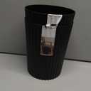 JiatuA Small Trash Can Plastic Wastebasket Round Garbage Container Bin for Bathroom, Kitchen, Bedroom, Home Office, College Dorm, Black 2 Pack (1.8 Gallons, 2 Pack)