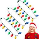 JOYIN Christmas LED Necklace, Light Up with 12 Bulb Necklace Christmas Light Up Accessories for Adults Kids Party Favors