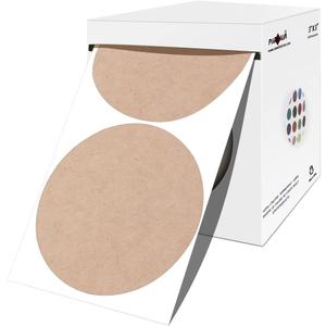 PARLAIM 3 X 3 inch Color Code Dot Stickers, 500pcs 3" Natural Brown Kraft Paper Round Color Coding Circle Labels per Roll in Dispenser Box for Inventory Storage Box