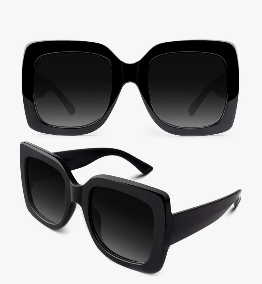 MIYYA Oversized Square Frame Sunglasses Womens Retro Vintage Trendy Shades,S904